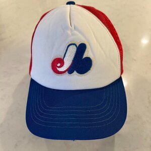 Vintage Montreal Expos Annco Trucker Snapback Baseball Hat